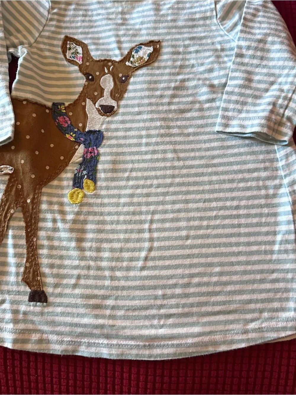 Baby Boden brown deer dress fair stains, size 6-12 months